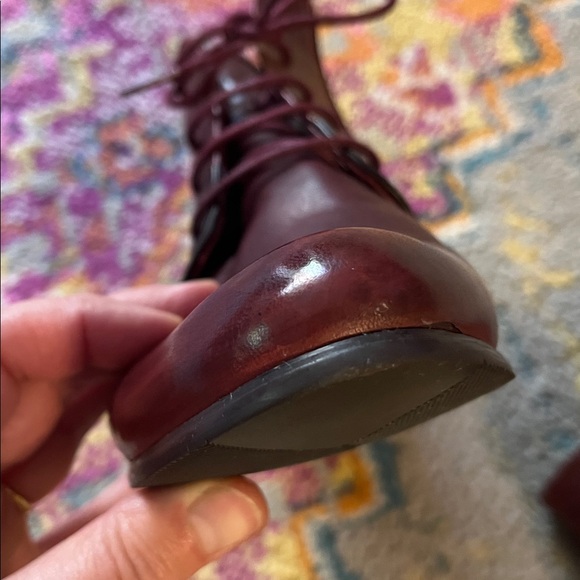Elegant Burgundy and Black Women's Ankle Boots, fits 9-9.5 USA, new, - Picture 10 of 15